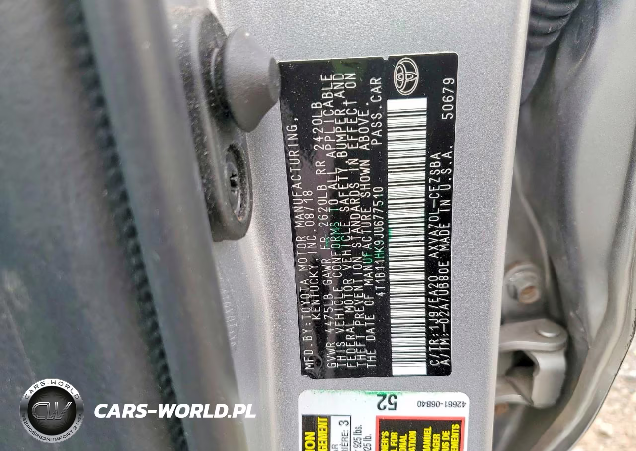 2018 Toyota Camry Se VIN:4T1B11HK9JU677510 - 12
