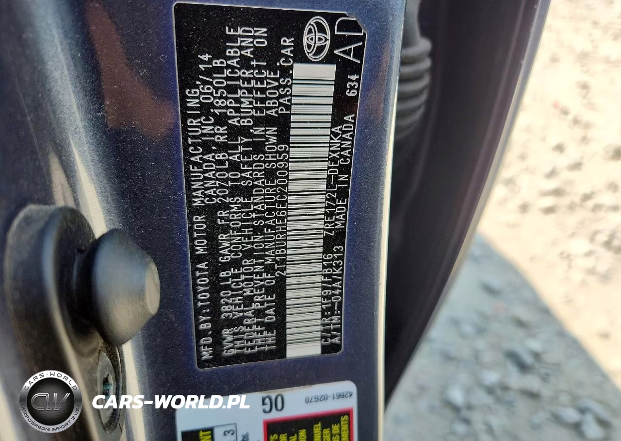 2014 Toyota Corolla Le VIN:2T1BURHE6EC200959 - 12