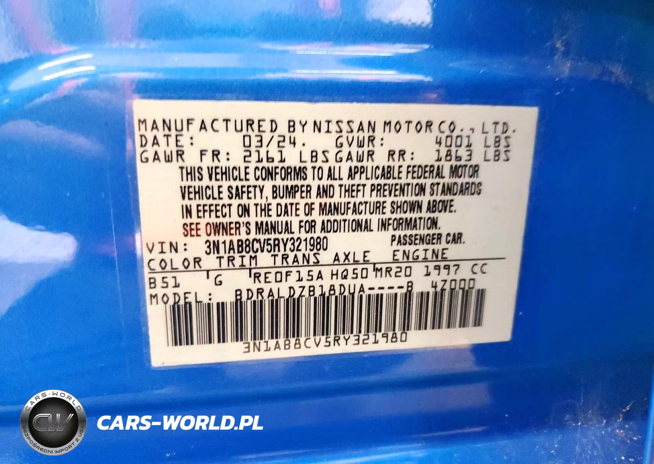 2024 Nissan Sentra Sv VIN:3N1AB8CV5RY321980 - 13