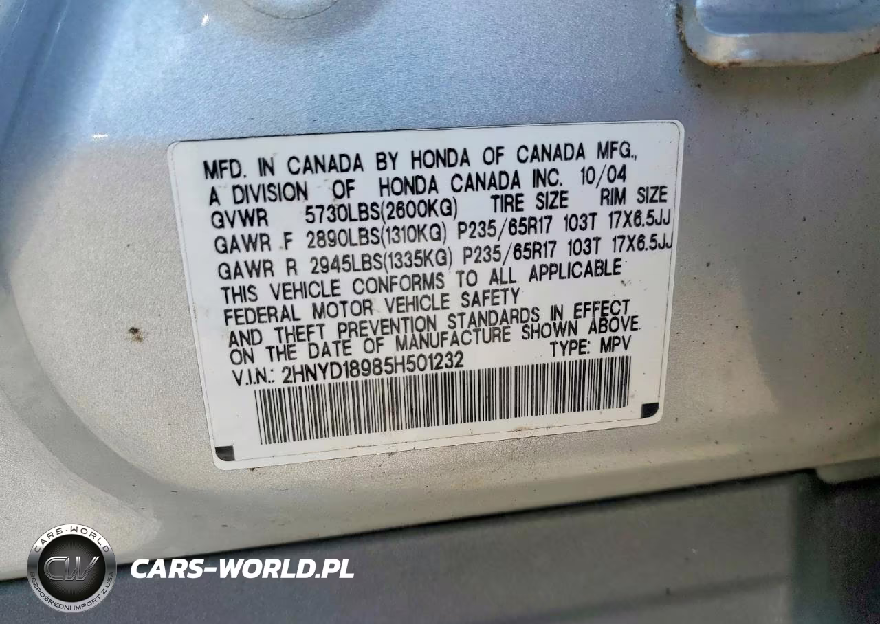 2005 Acura Mdx Touring VIN:2HNYD18985H501232 - 14
