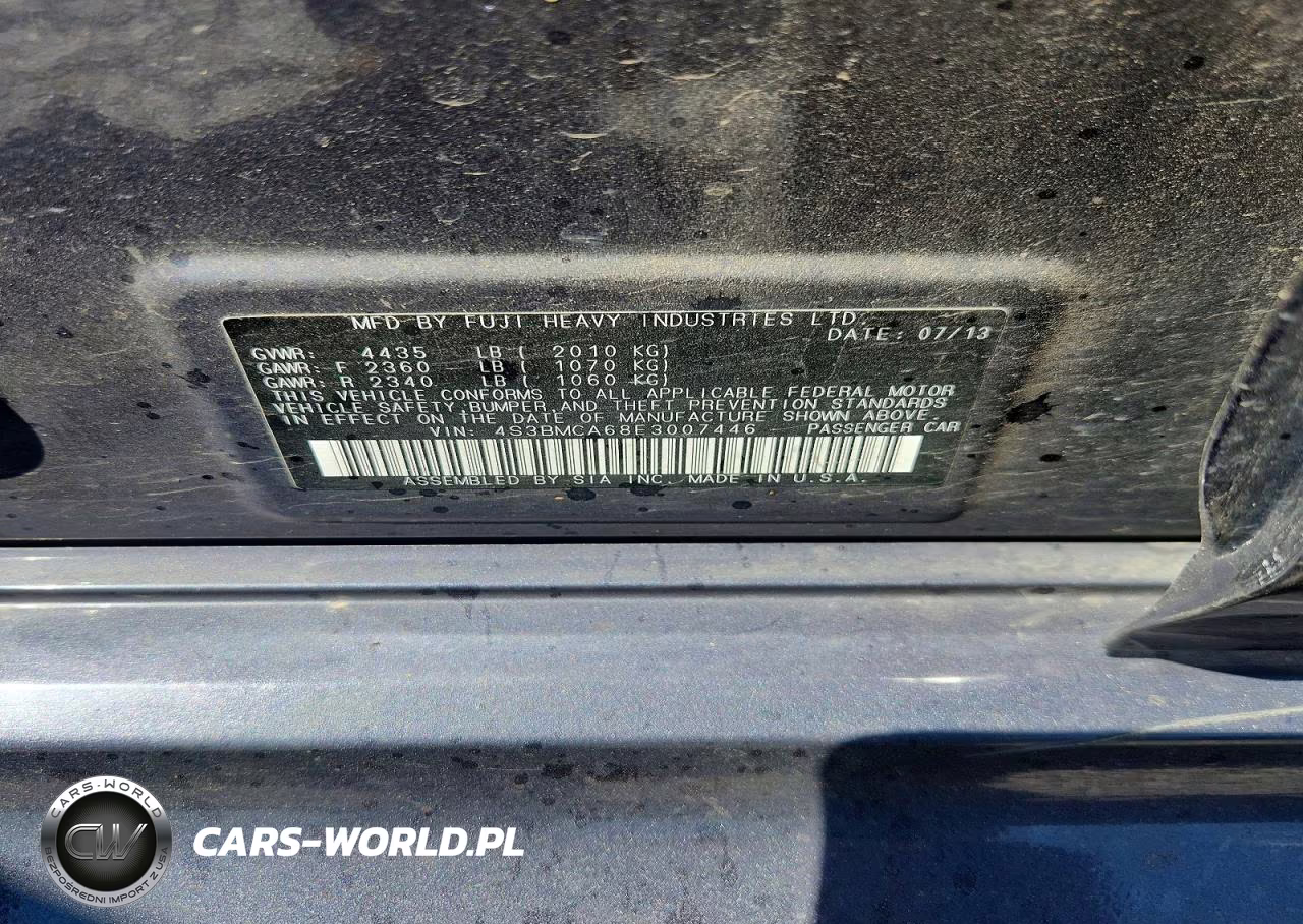 2014 Subaru Legacy 2.5I VIN:4S3BMCA68E3007446 - 12