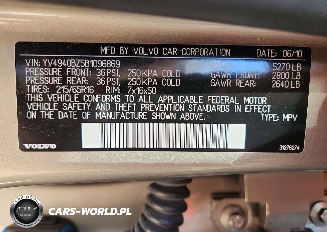 2011 Volvo Xc70 3.2 VIN:YV4940BZ5B1096869 - 12