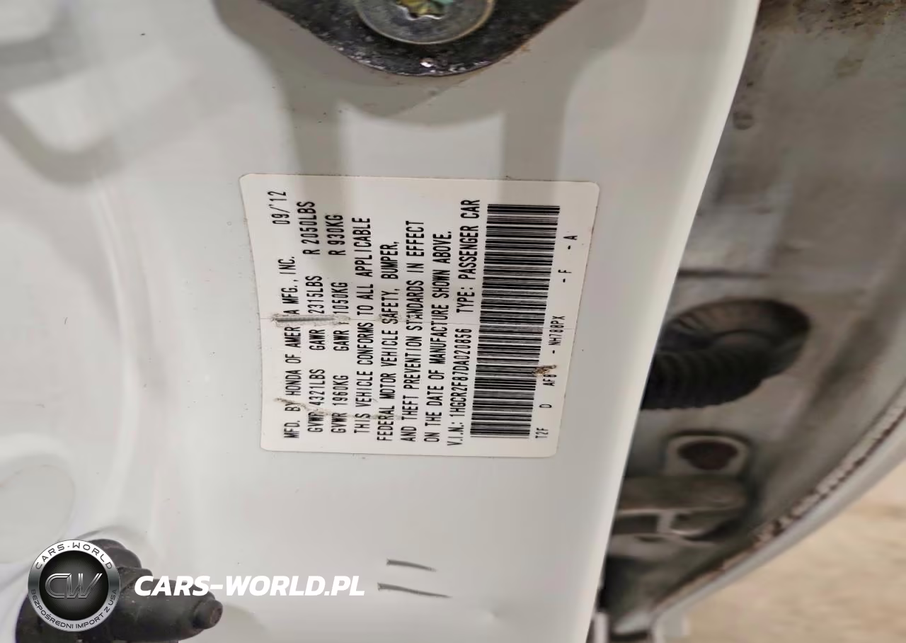2013 Honda Accord Exl VIN:1HGCR2F87DA020856 - 13