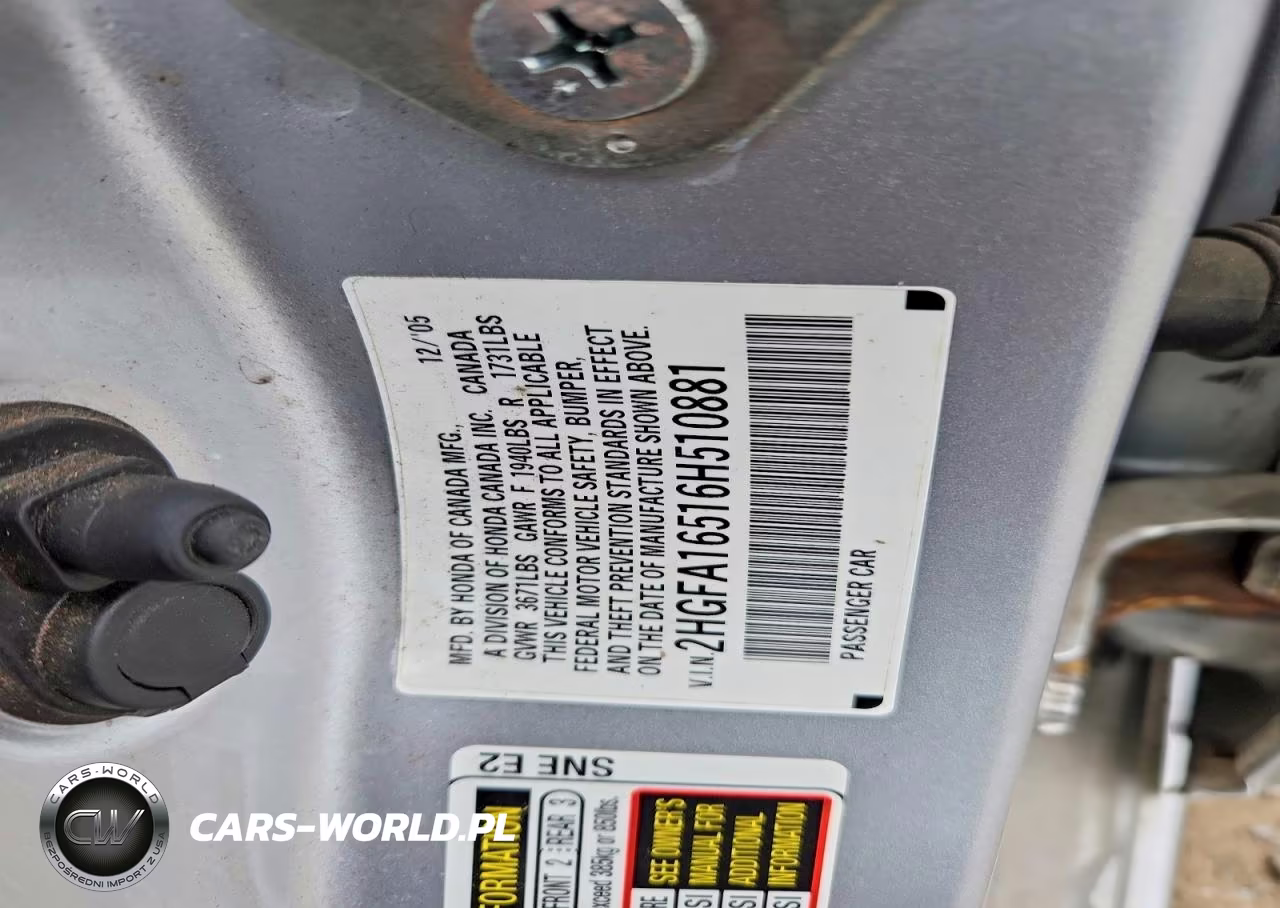2006 Honda Civic Lx VIN:2HGFA16516H510881 - 12
