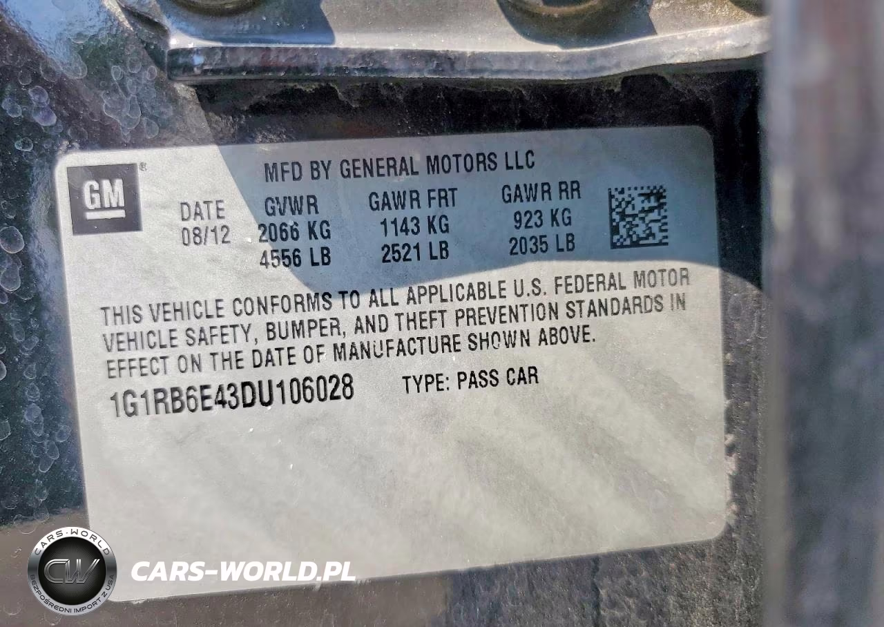 2013 Chevrolet Volt VIN:1G1RB6E43DU106028 - 12