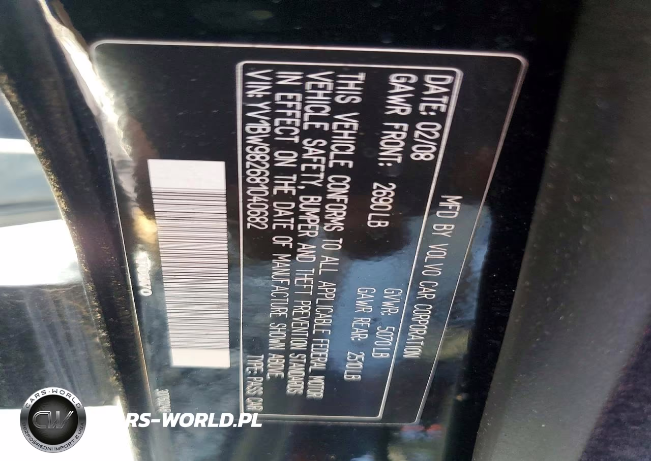 2008 Volvo V70 3.2 VIN:YV1BW982681040682 - 12