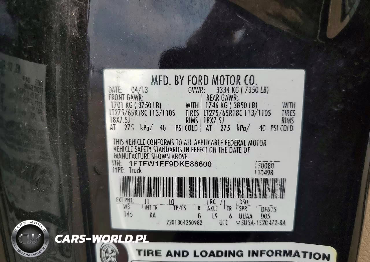 2013 Ford F150 Supercrew VIN:1FTFW1EF9DKE88600 - 12