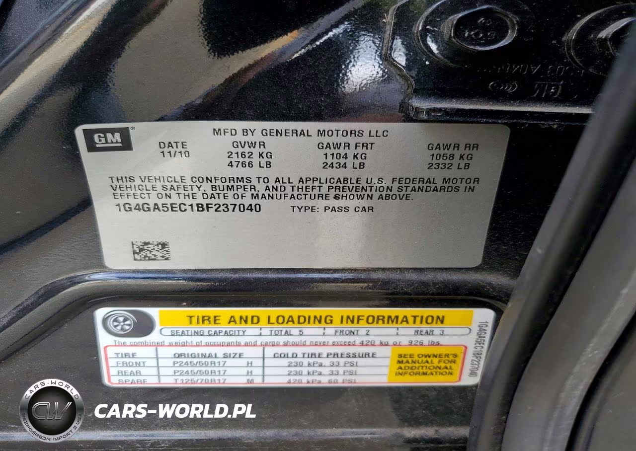 2011 Buick Lacrosse Cx VIN:1G4GA5EC1BF237040 - 12
