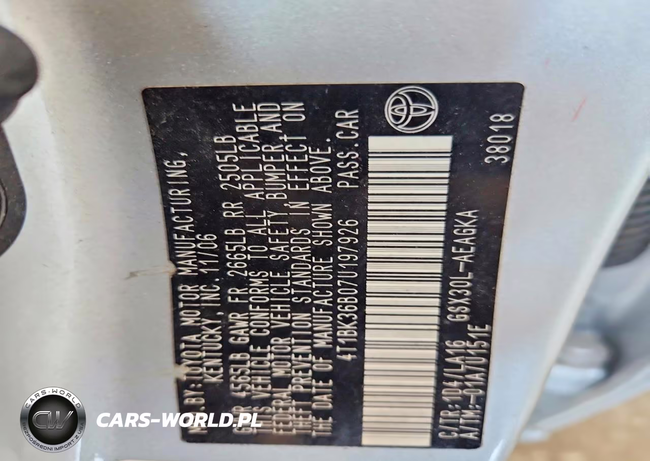 2007 Toyota Avalon Xls VIN:4T1BK36B07U197926 - 12