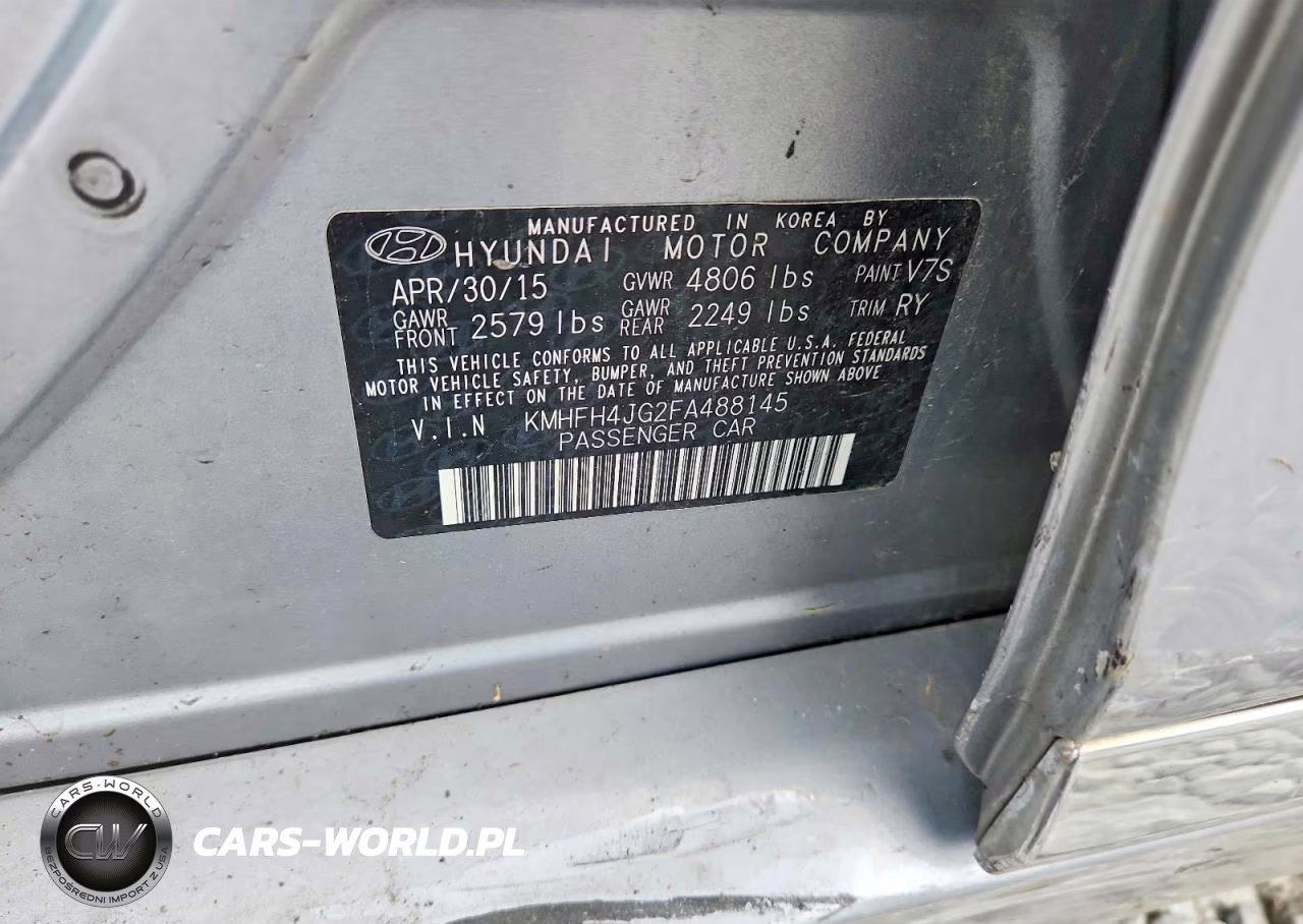 2015 Hyundai Azera Limited VIN:KMHFH4JG2FA488145 - 12