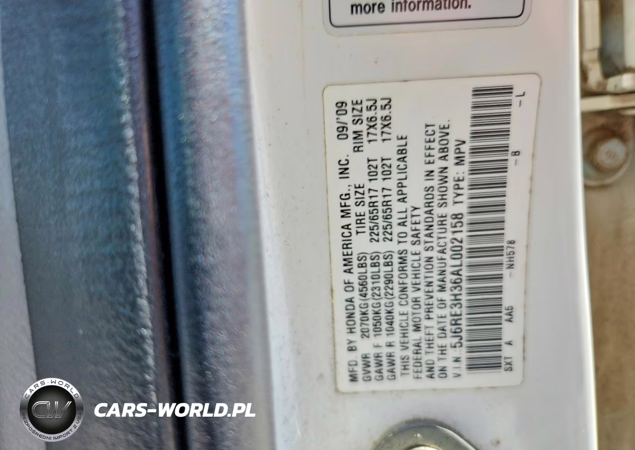 2010 Honda Cr-V Lx VIN:5J6RE3H36AL002158 - 12