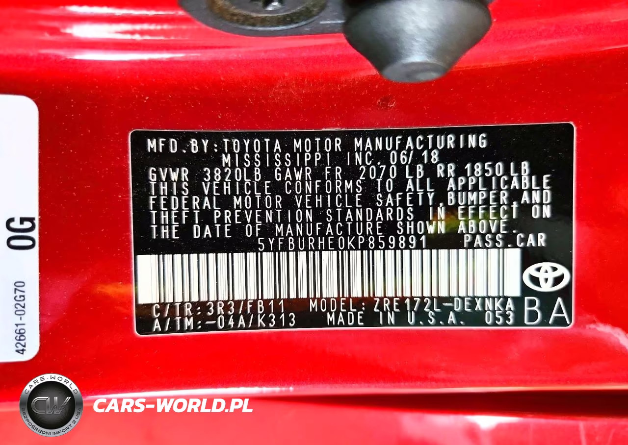 2019 Toyota Corolla Le VIN:5YFBURHE0KP859891 - 13