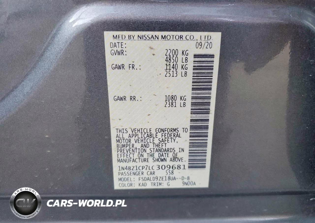 2020 Nissan Leaf Sv Plus VIN:1N4BZ1CP7LC309681 - 12