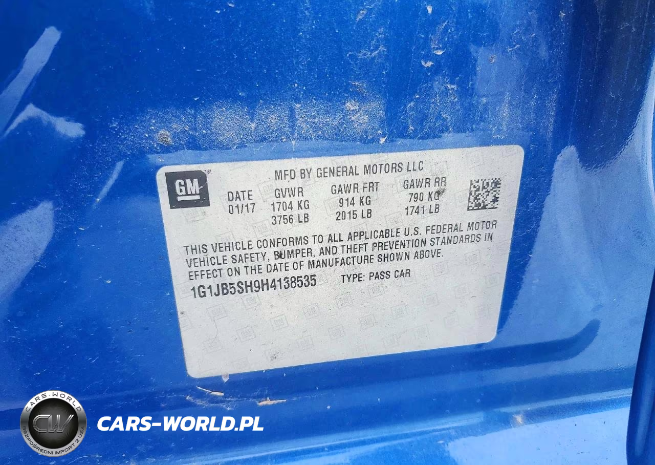 2017 Chevrolet Sonic Ls VIN:1G1JB5SH9H4138535 - 12