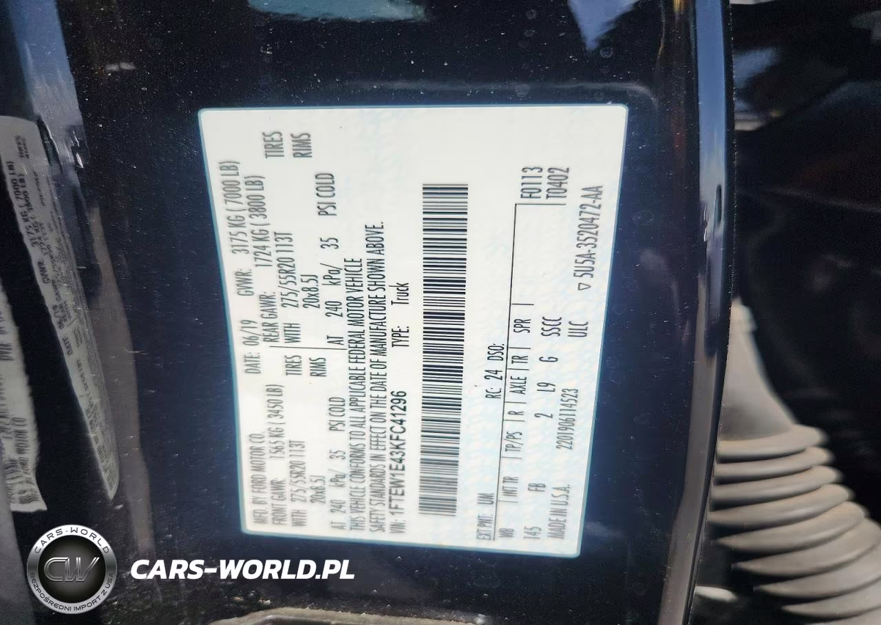2019 Ford F150 Supercrew VIN:1FTEW1E43KFC41296 - 10