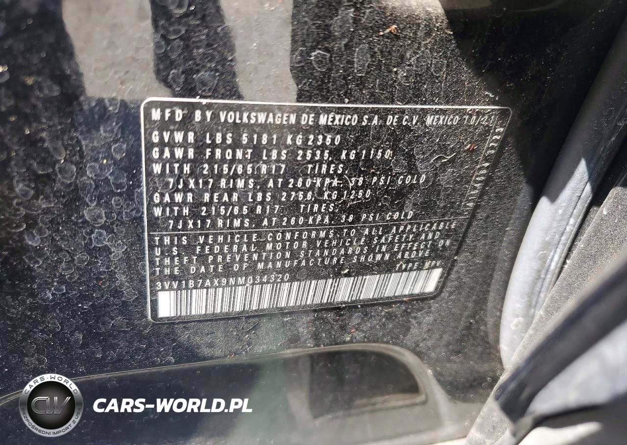 2022 Volkswagen Tiguan S VIN:3VV1B7AX9NM034320 - 13