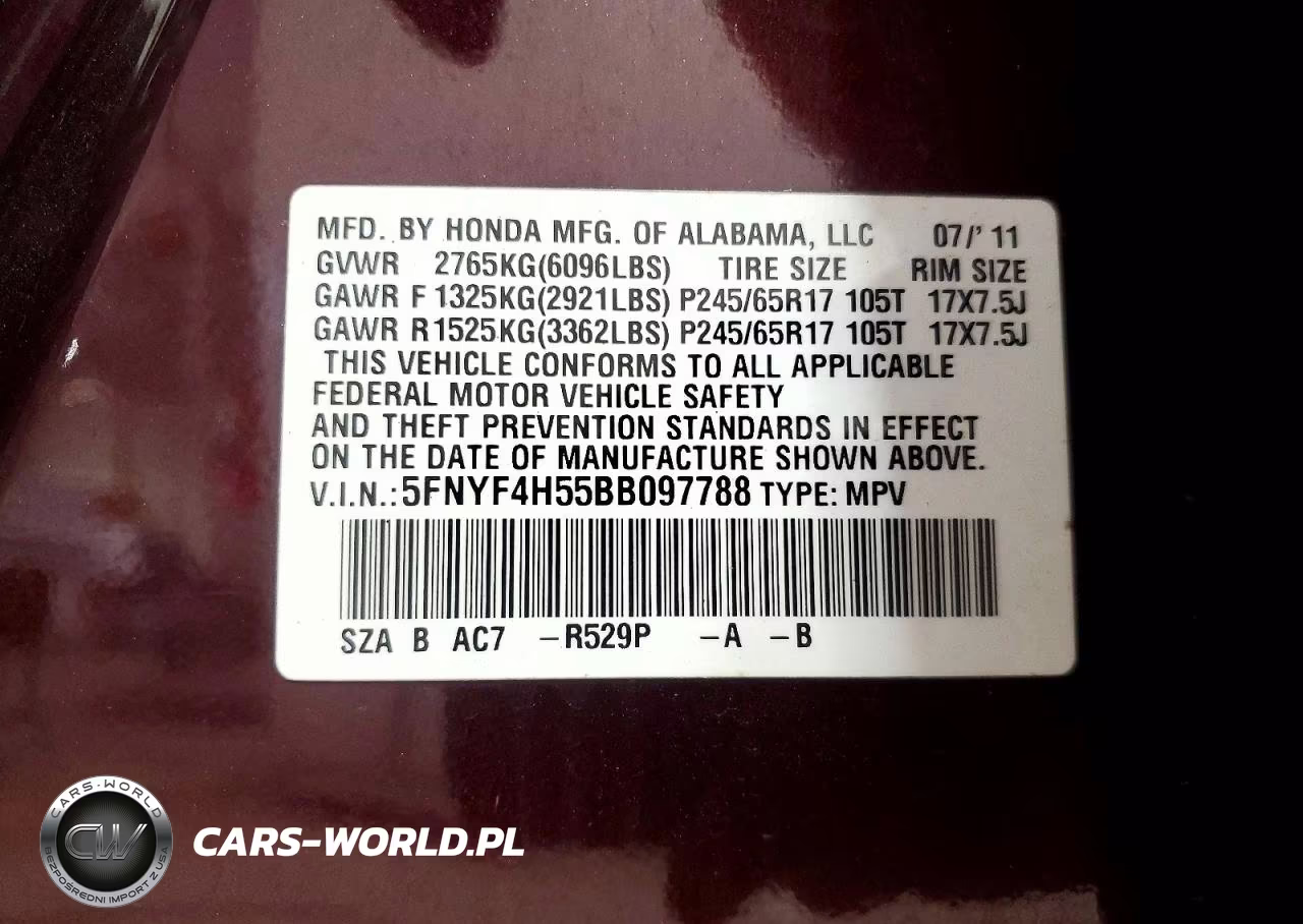 2011 Honda Pilot Exl VIN:5FNYF4H55BB097788 - 13