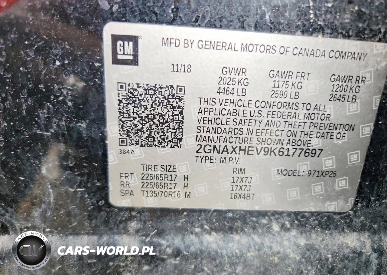 2019 Chevrolet Equinox Ls VIN:2GNAXHEV9K6177697 - 12