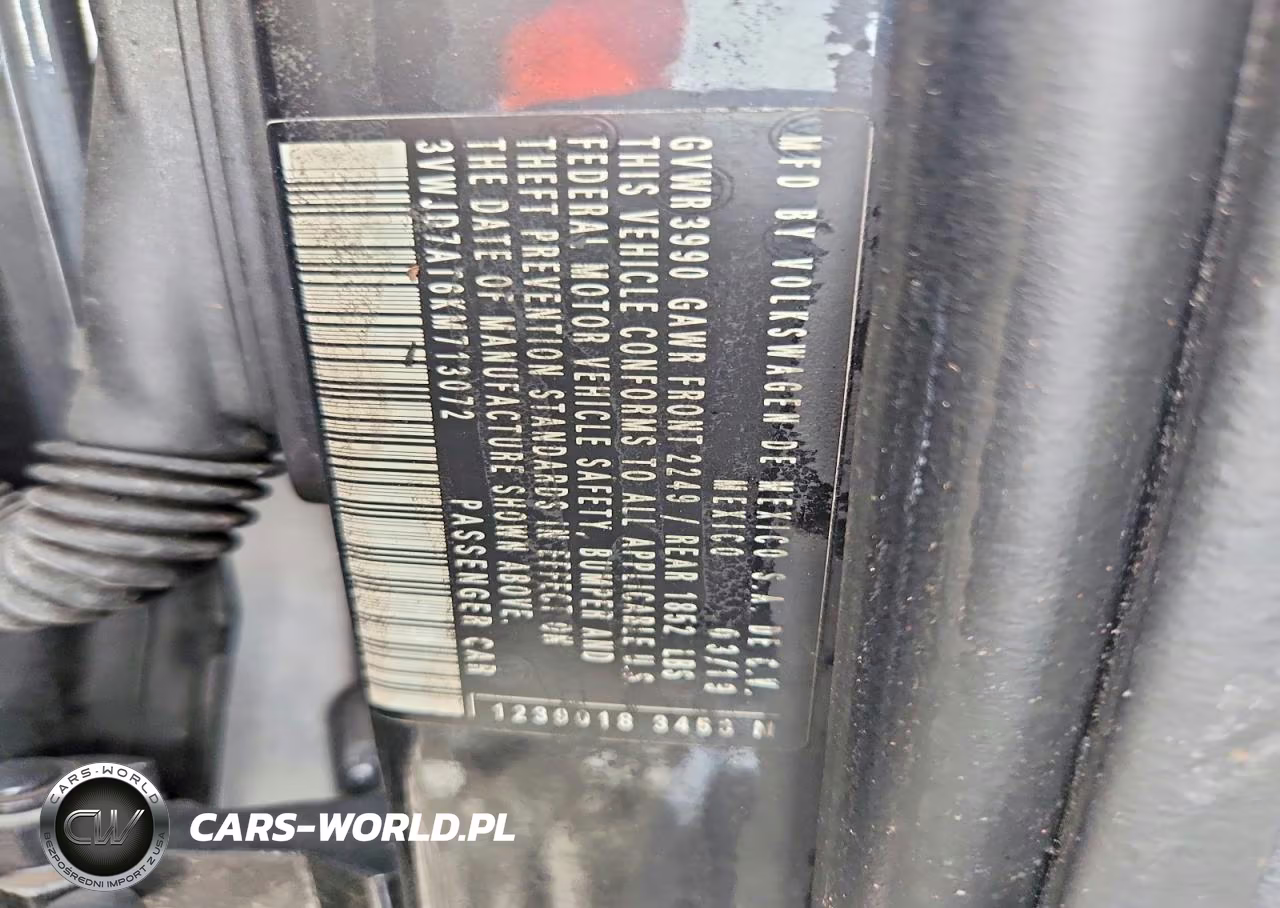 2019 Volkswagen Beetle Se VIN:3VWJD7AT6KM713072 - 12