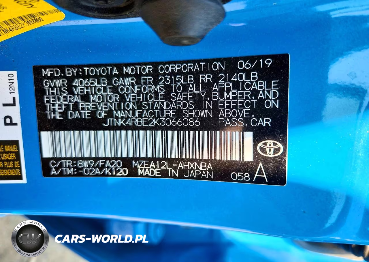 2019 Toyota Corolla Hatchback Se VIN:JTNK4RBE2K3066086 - 12