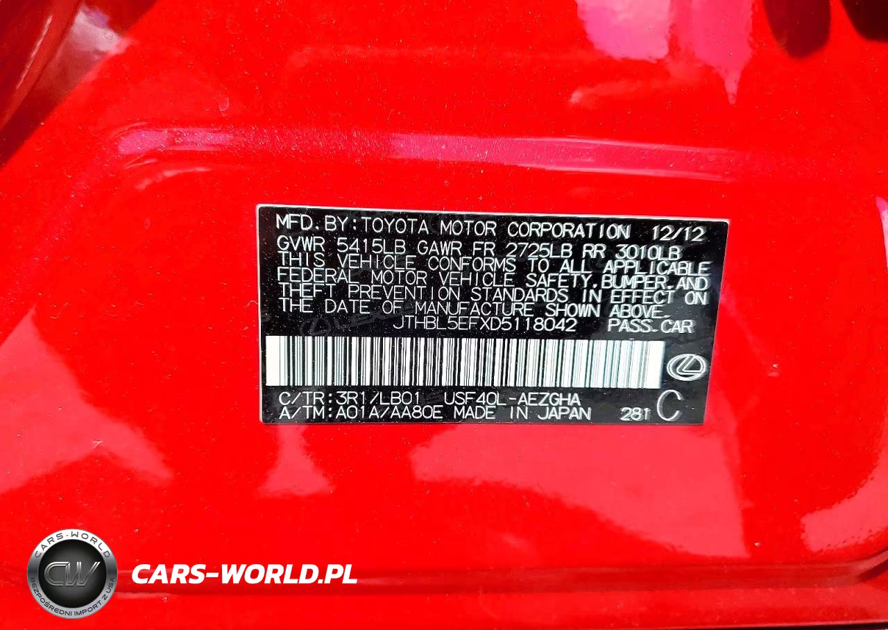 2013 Lexus Ls 460 VIN:JTHBL5EFXD5118042 - 13