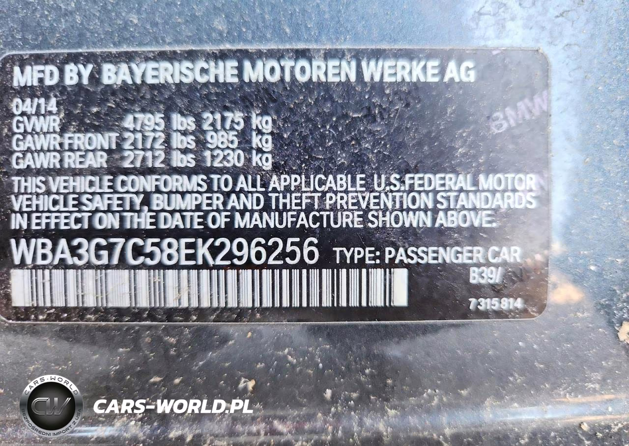 2014 BMW 328 Xi VIN:WBA3G7C58EK296256 - 12