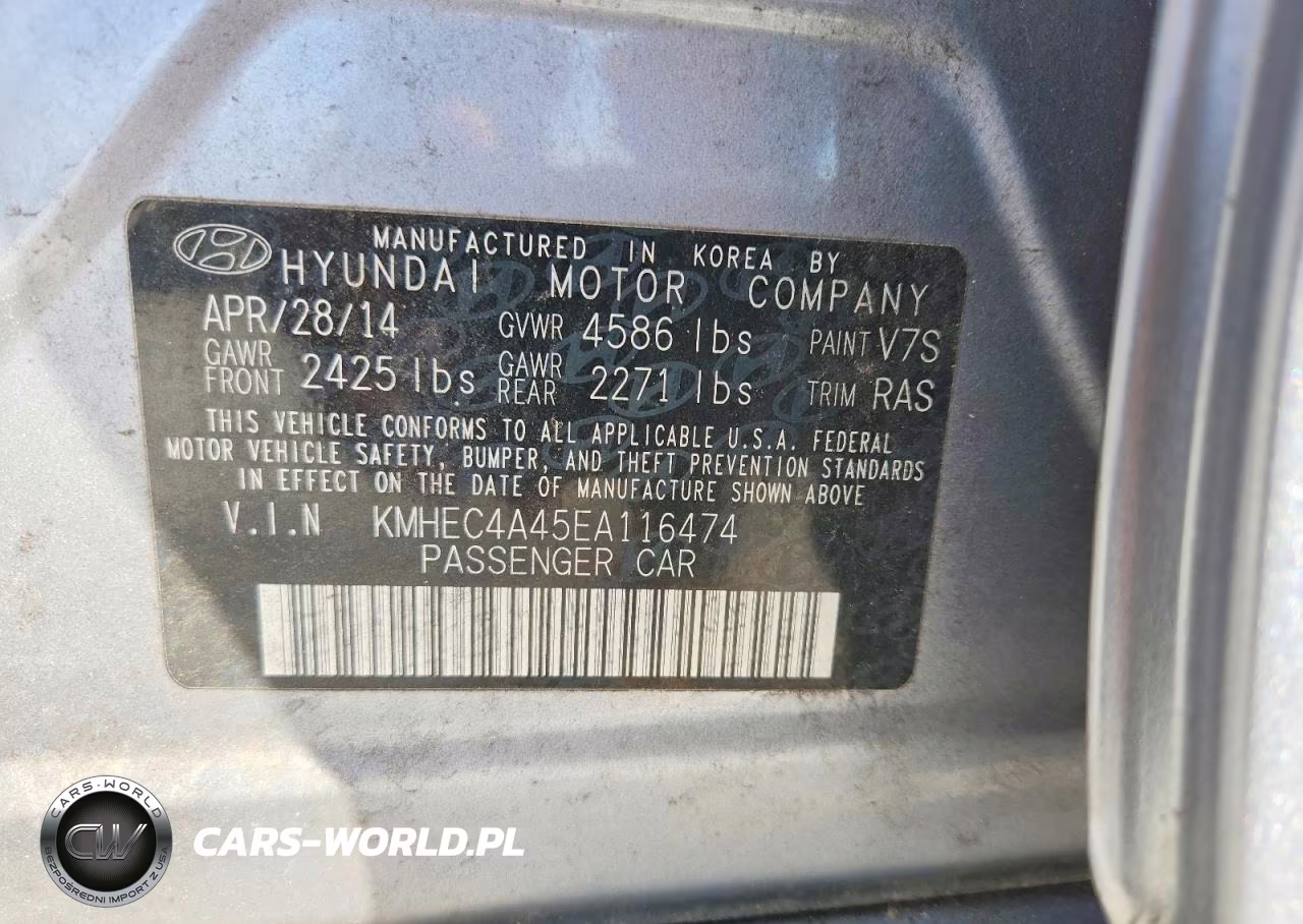 2014 Hyundai Sonata Hybrid VIN:KMHEC4A45EA116474 - 12