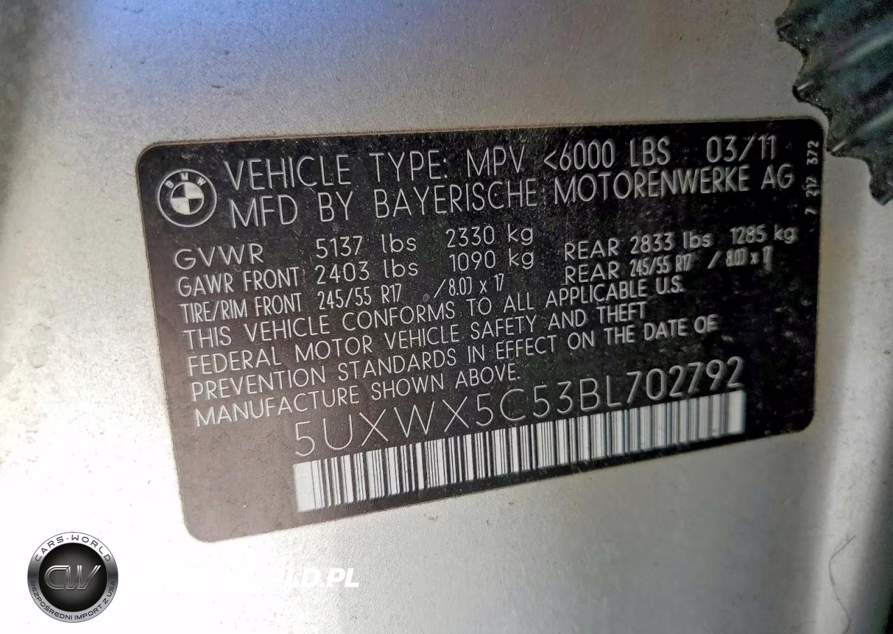 2011 BMW X3 xDrive28I VIN:5UXWX5C53BL702792 - 13