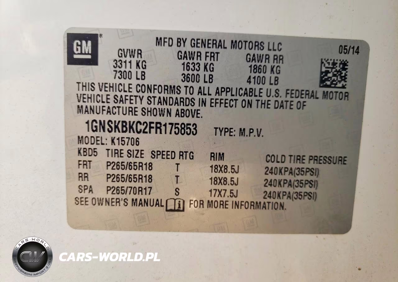 2015 Chevrolet Tahoe K1500 Lt VIN:1GNSKBKC2FR175853 - 13