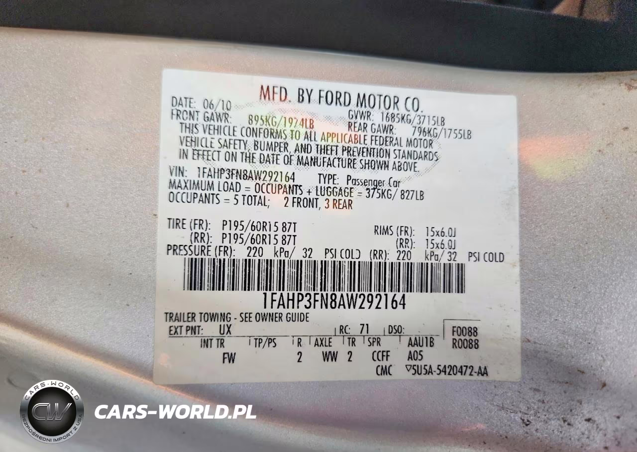 2010 Ford Focus VIN:1FAHP3FN8AW292164 - 12