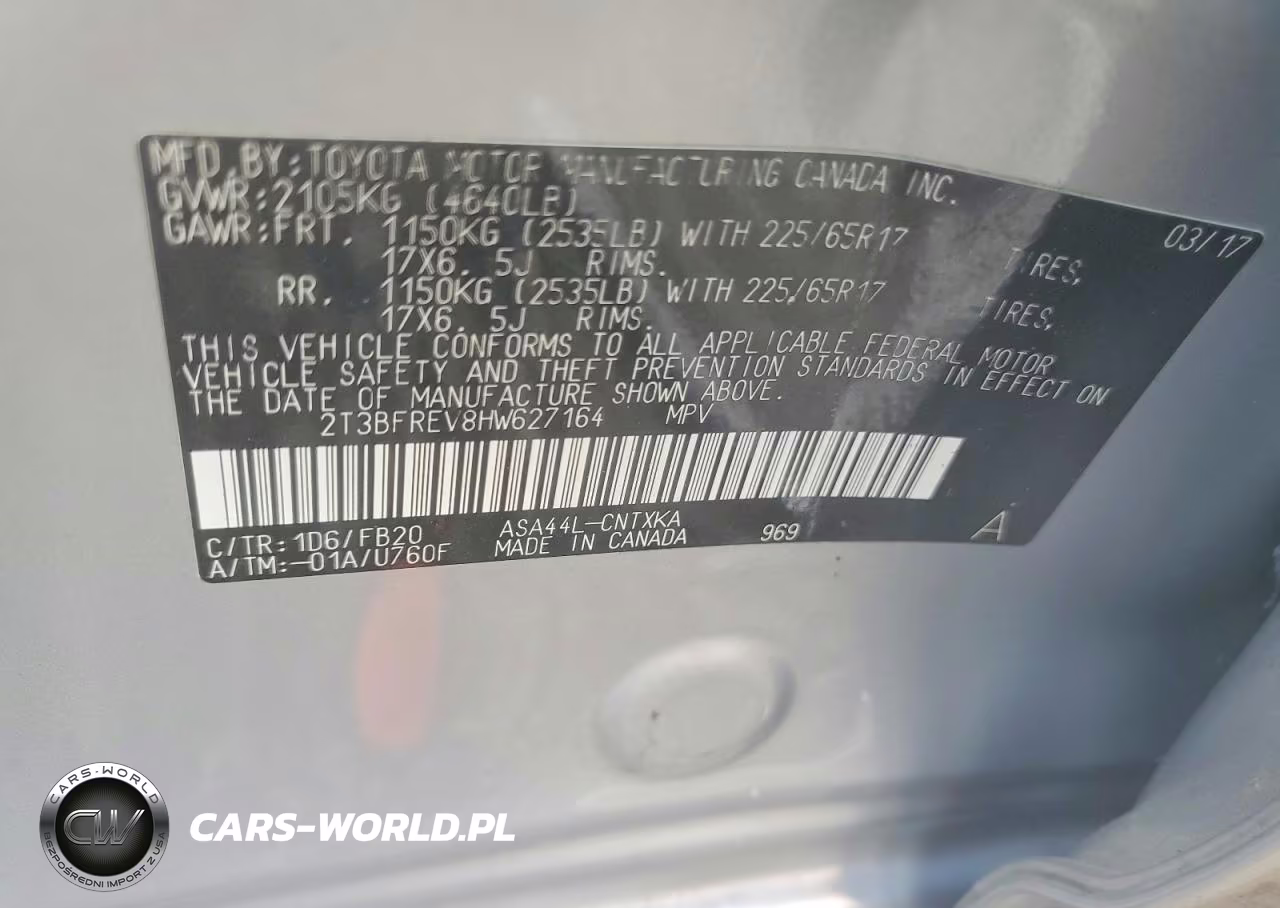 2017 Toyota Rav4 Le VIN:2T3BFREV8HW627164 - 12