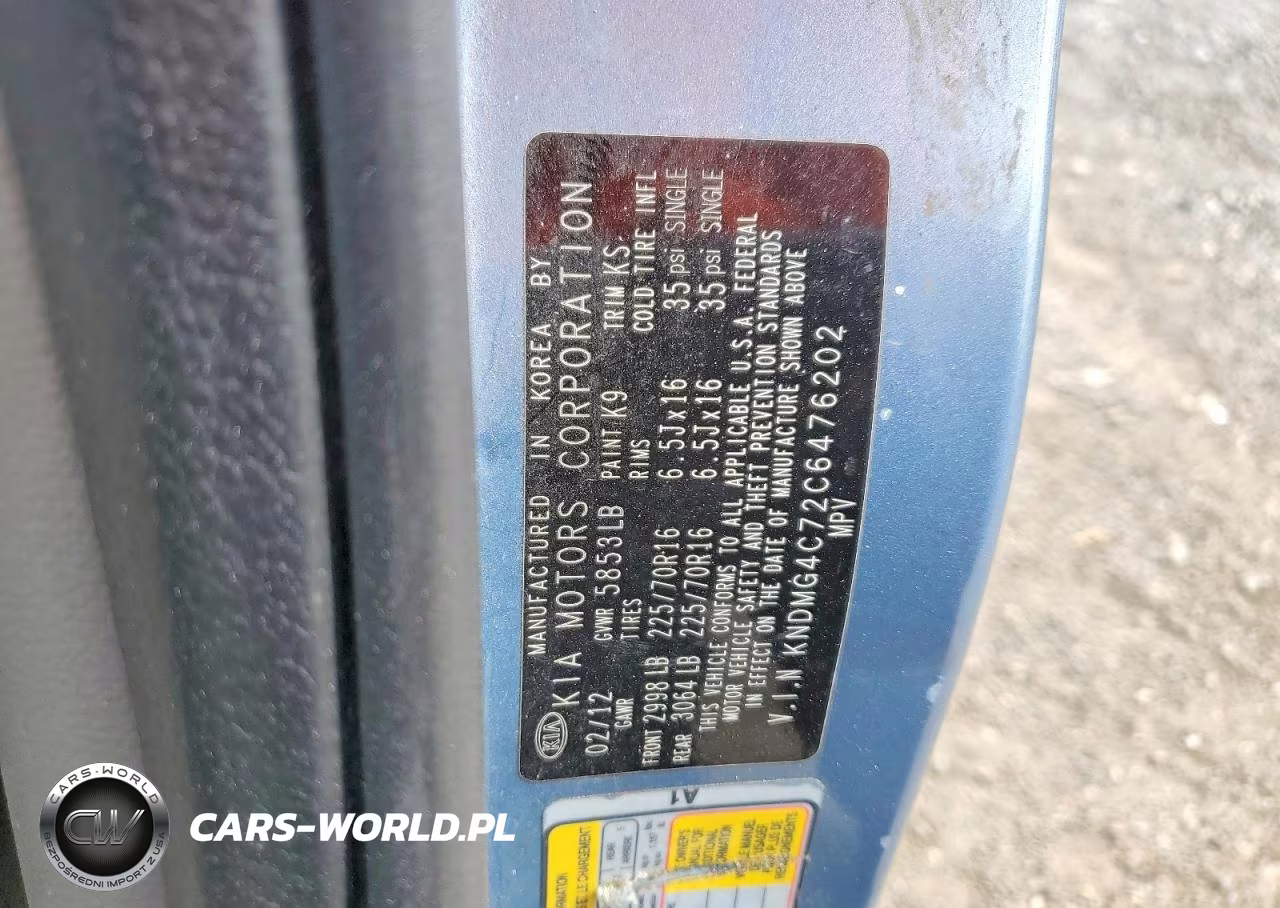 2012 Kia Sedona Lx VIN:KNDMG4C72C6476202 - 13
