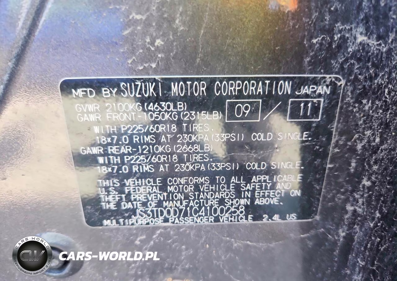2012 Suzuki Grand Vitara Jlx VIN:JS3TD0D71C4100258 - 12