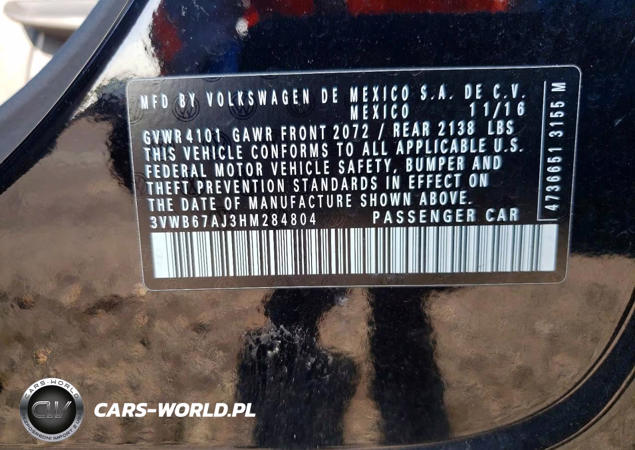 2017 Volkswagen Jetta Se VIN:3VWB67AJ3HM284804 - 12