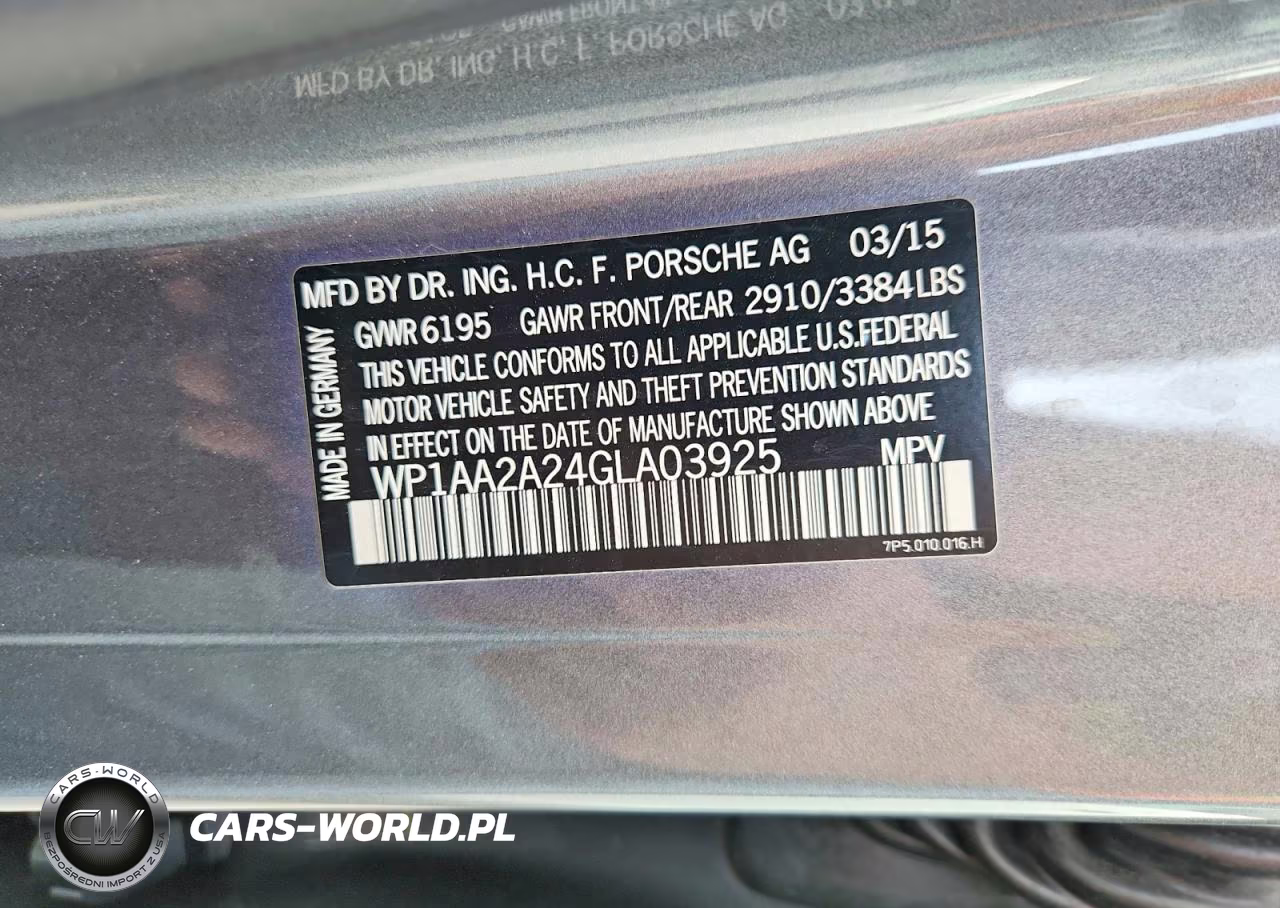 2016 Porsche Cayenne VIN:WP1AA2A24GLA03925 - 13