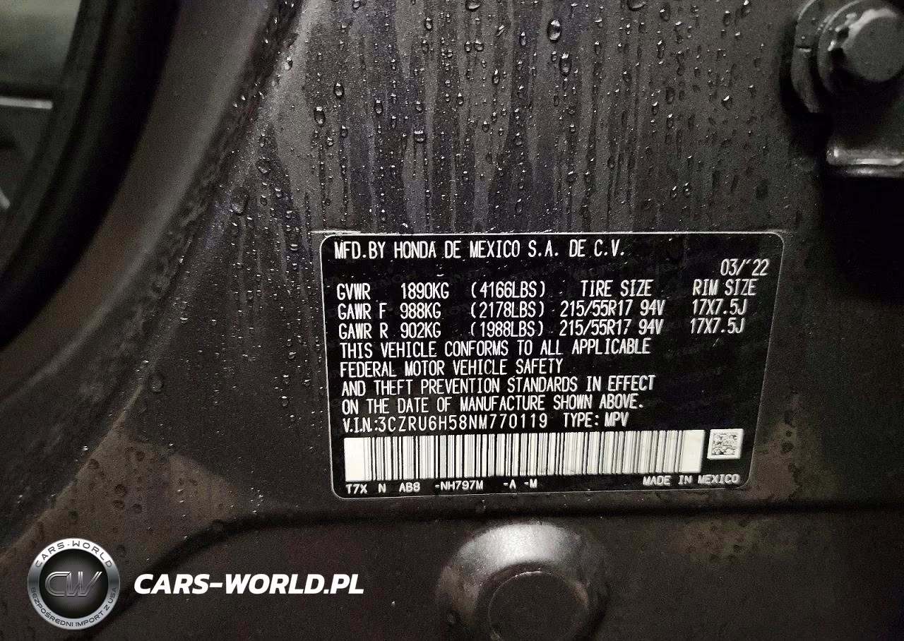 2022 Honda Hr-V Ex VIN:3CZRU6H58NM770119 - 13