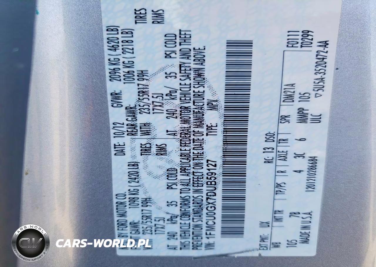 2013 Ford Escape Se VIN:1FMCU0GX7DUB59127 - 12