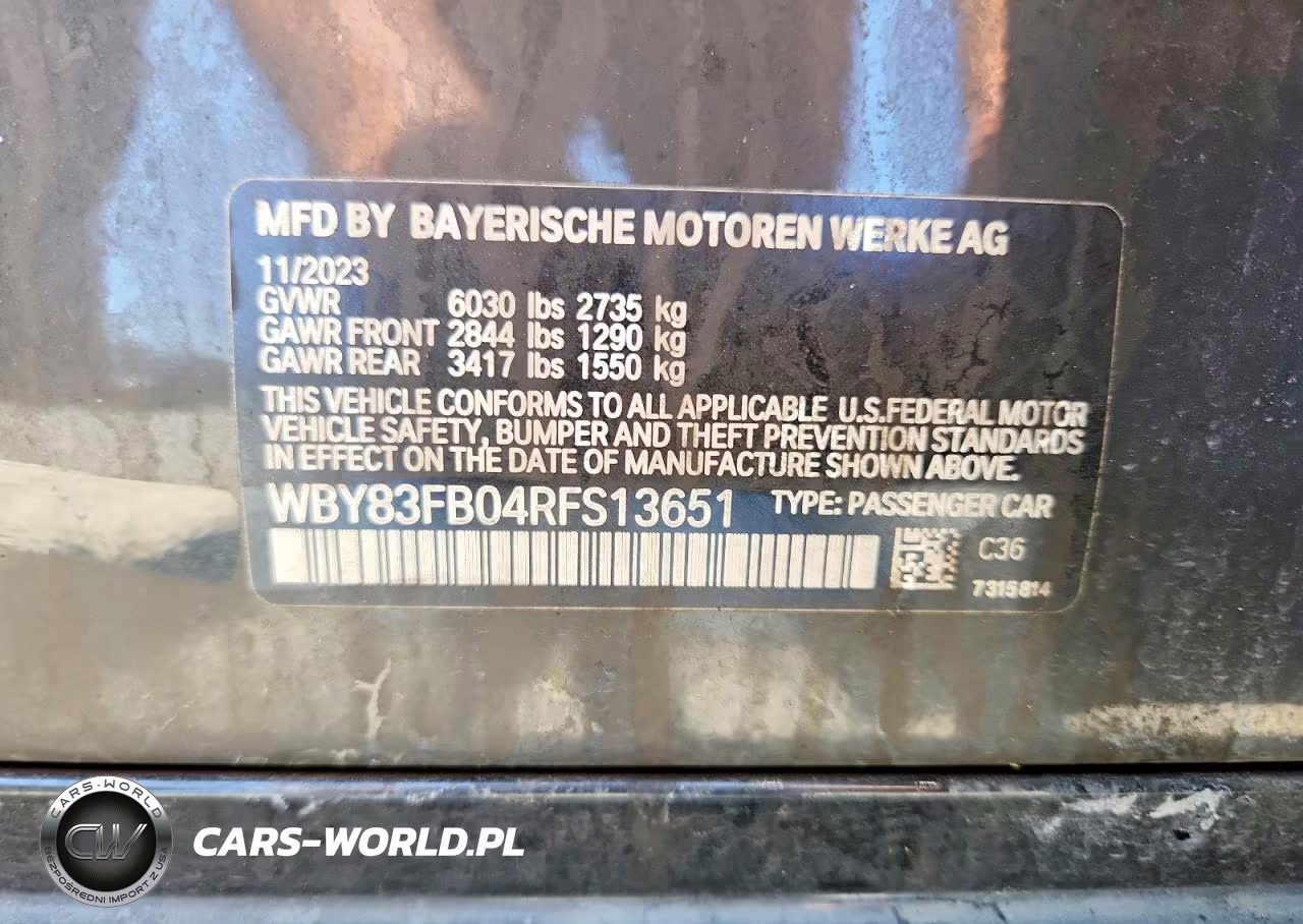 2024 BMW I4 xDrive 40 VIN:WBY83FB04RFS13651 - 12