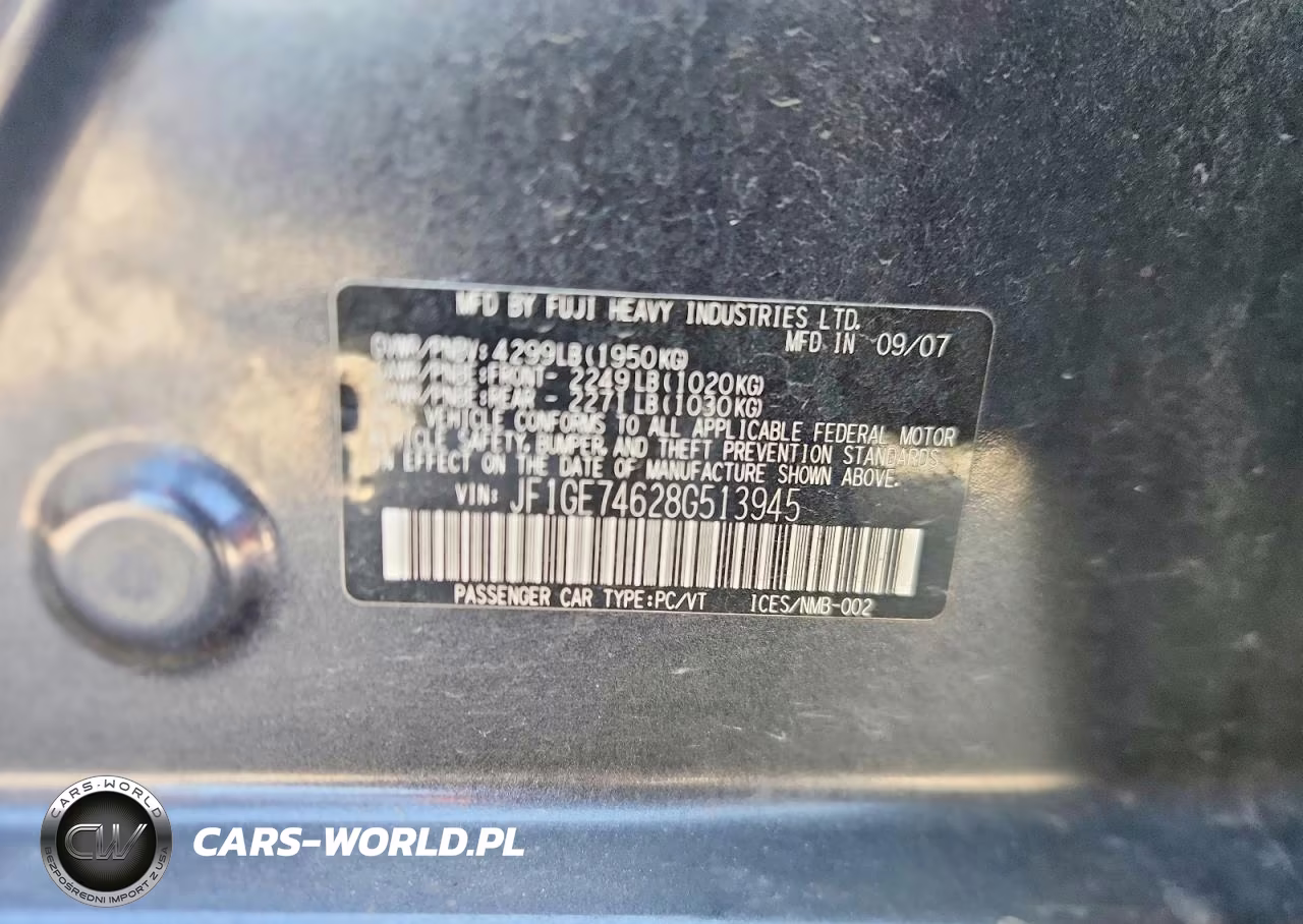 2008 Subaru Impreza Wrx VIN:JF1GE74628G513945 - 12