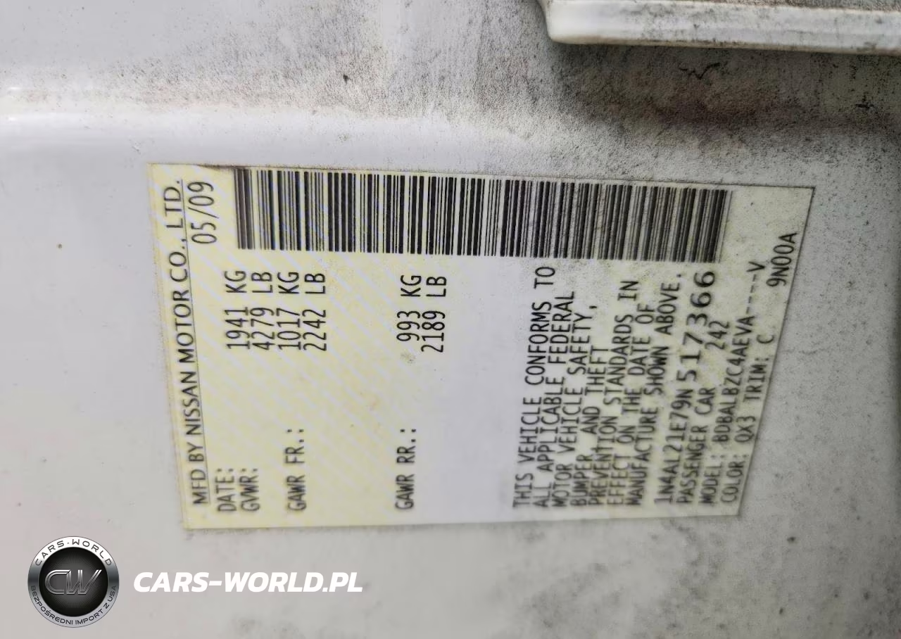 2009 Nissan Altima 2.5 VIN:1N4AL21E79N517366 - 12