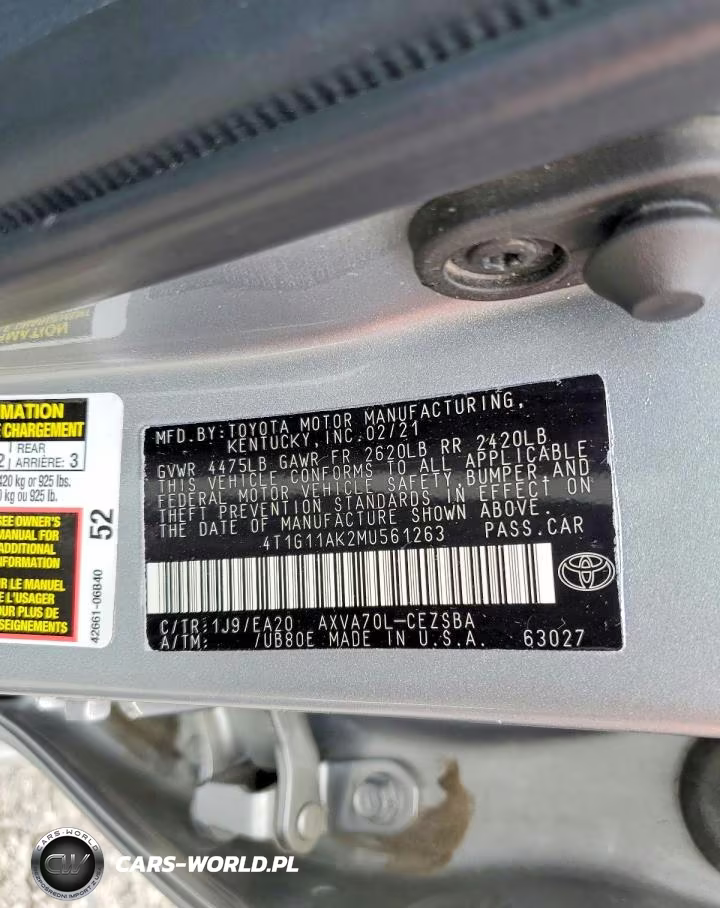 2021 Toyota Camry Se VIN:4T1G11AK2MU561263 - 12