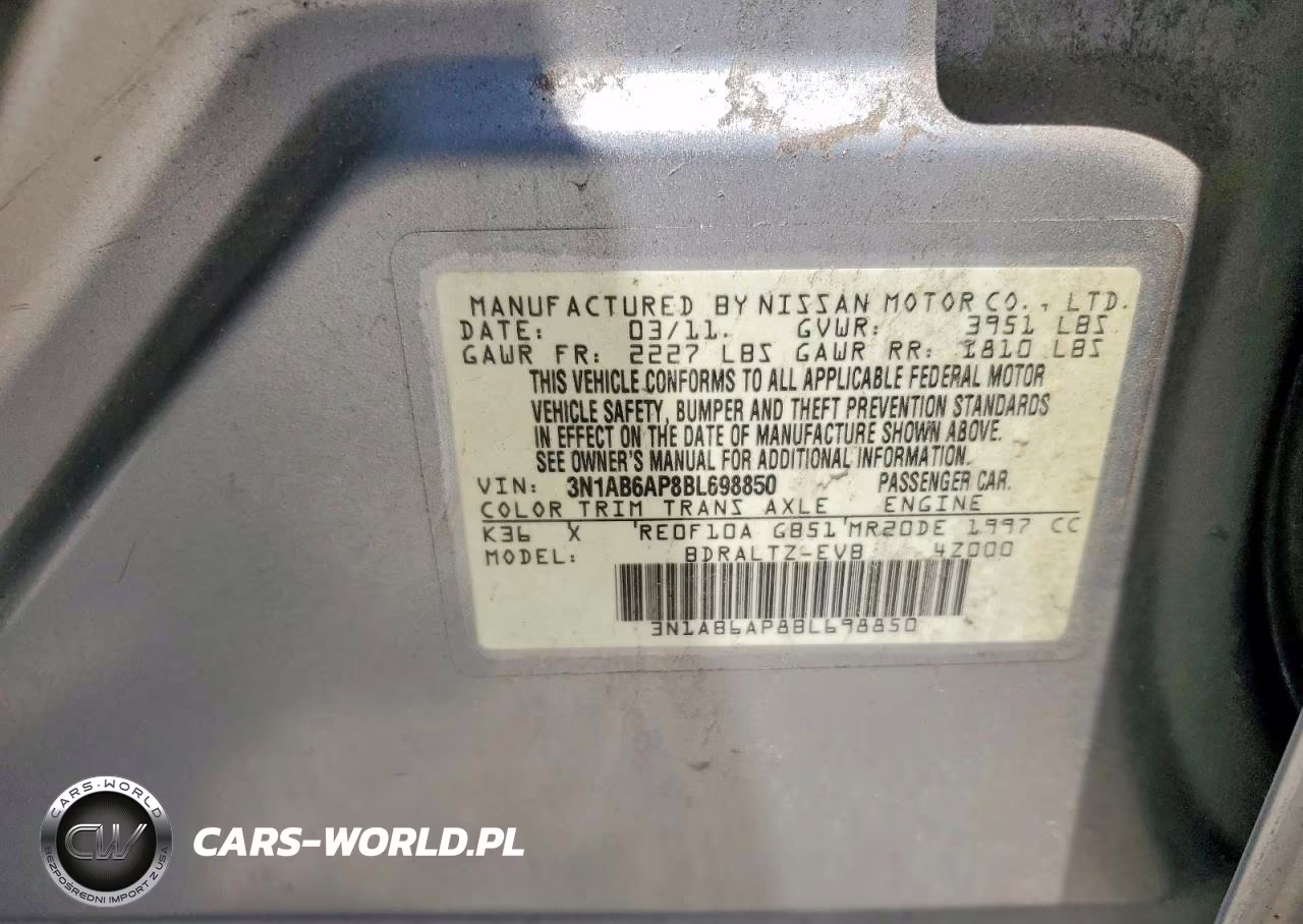 2011 Nissan Sentra 2.0 VIN:3N1AB6AP8BL698850 - 12