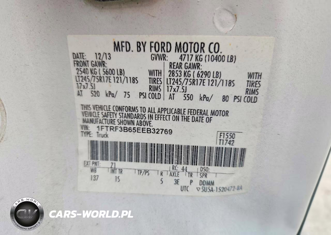 2014 Ford F350 Super Duty VIN:1FTRF3B65EEB32769 - 12
