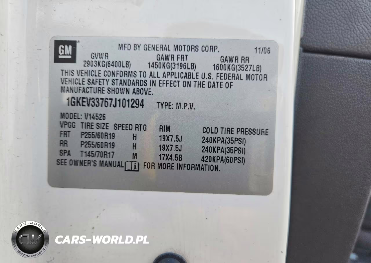 2007 GMC Acadia Slt-2 VIN:1GKEV33767J101294 - 13