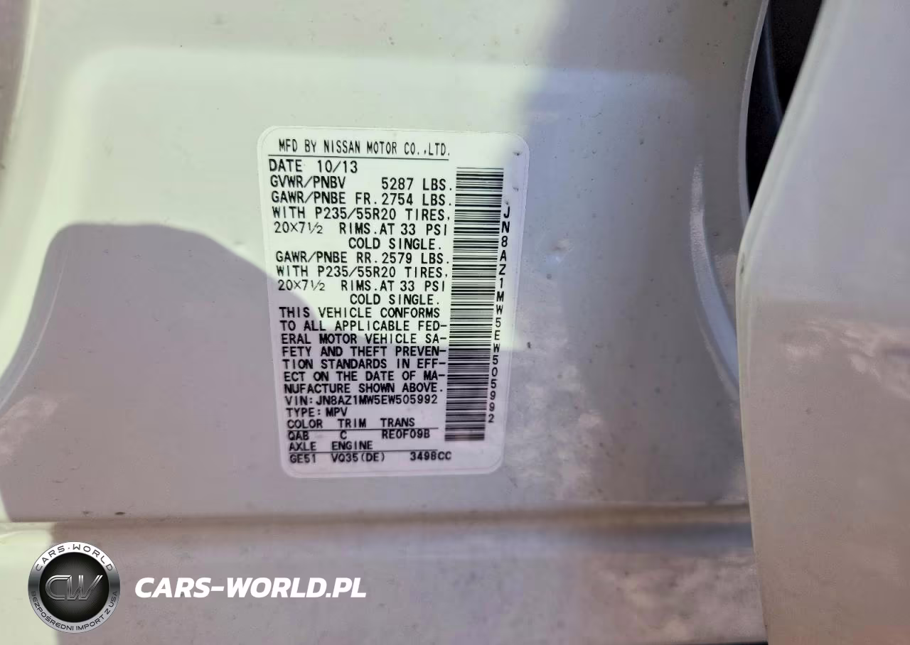 2014 Nissan Murano Le VIN:JN8AZ1MW5EW505992 - 12
