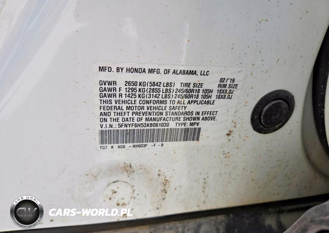 2019 Honda Pilot Exl VIN:5FNYF6H53KB061030 - 13