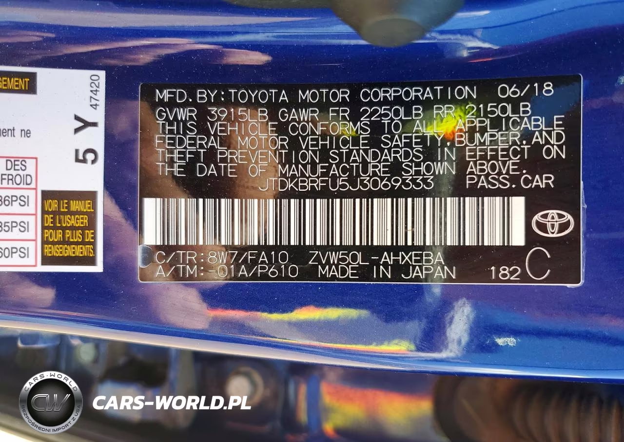 2018 Toyota Prius Two VIN:JTDKBRFU5J3069333 - 12
