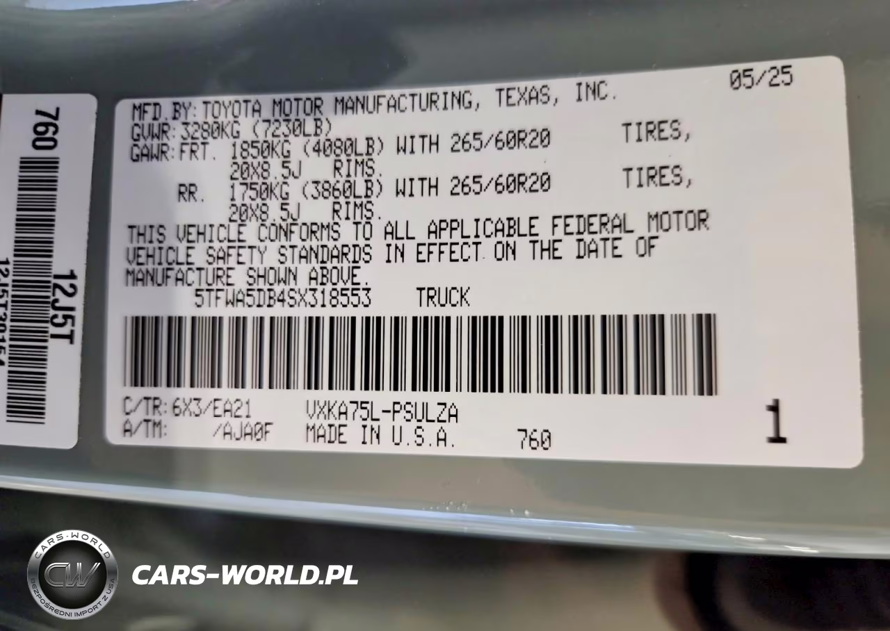 2025 Toyota Tundra Limited VIN:5TFWA5DB4SX318553 - 12