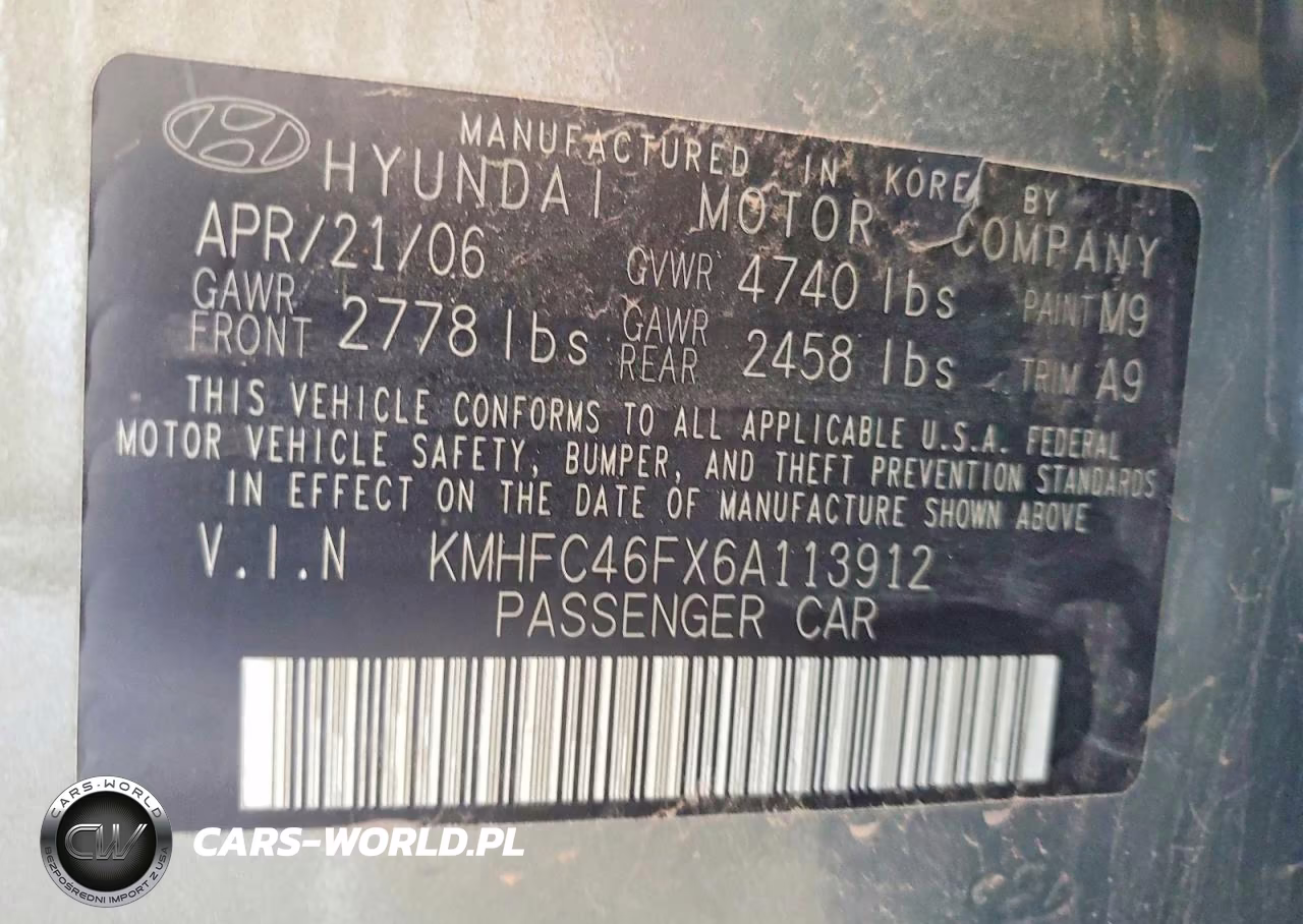 2006 Hyundai Azera Se VIN:KMHFC46FX6A113912 - 12