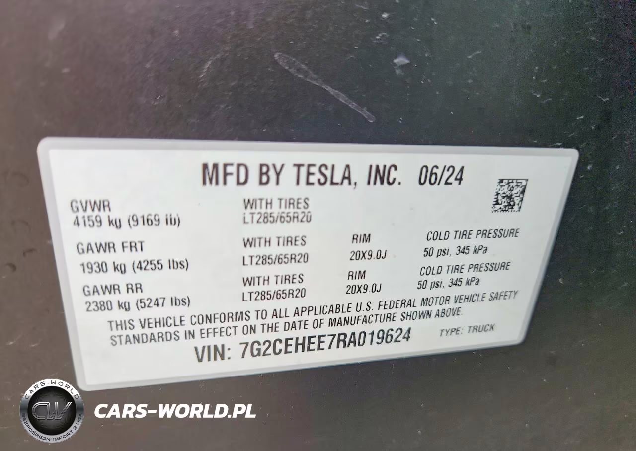 2024 Tesla Cybertruck VIN:7G2CEHEE7RA019624 - 12